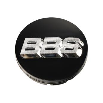Preview: 4 x BBS 3D Rotation Nabendeckel Ø56mm schwarz, Logo silber/chrome - 58071063.4